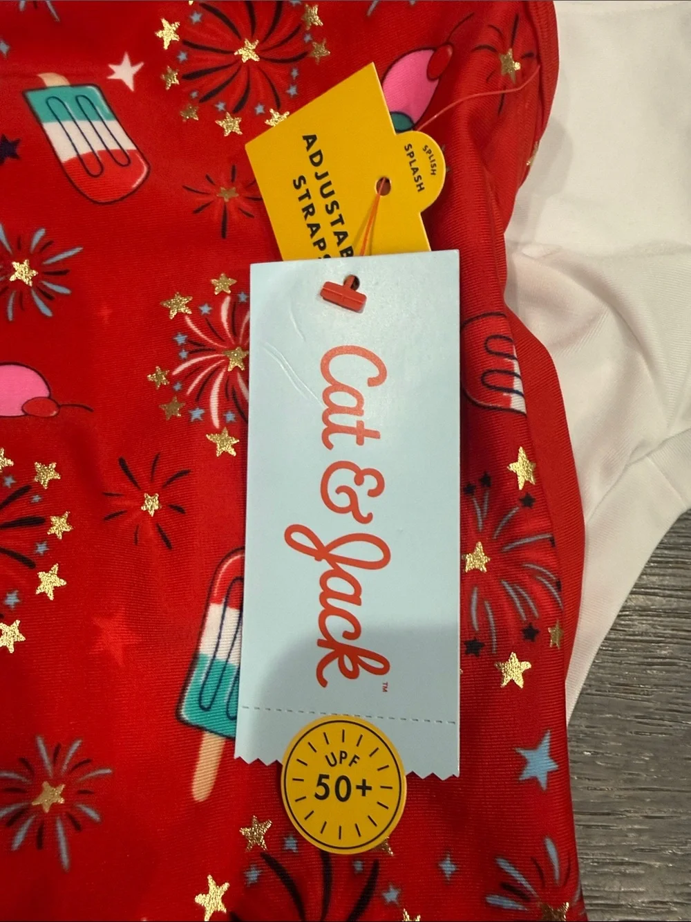 Cat & Jack Red Ice Cream & Popsicle One-Piece Swimsuit for Kids